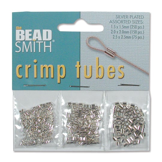 The Beadsmith&#xAE; Assorted Silver Plated Crimp Tubes, 475ct.